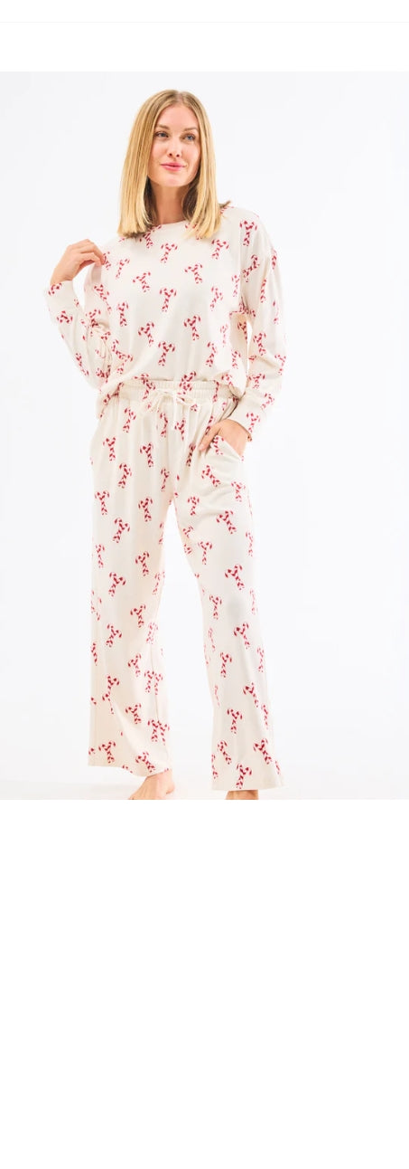 Sophie Wide Leg Pants Set | Candy Canes