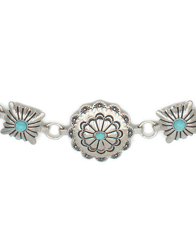 Square Stone Accent Concho Chain Belt