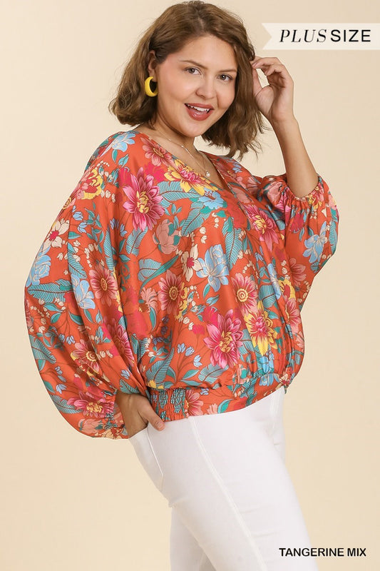 Tangerine mix blouse