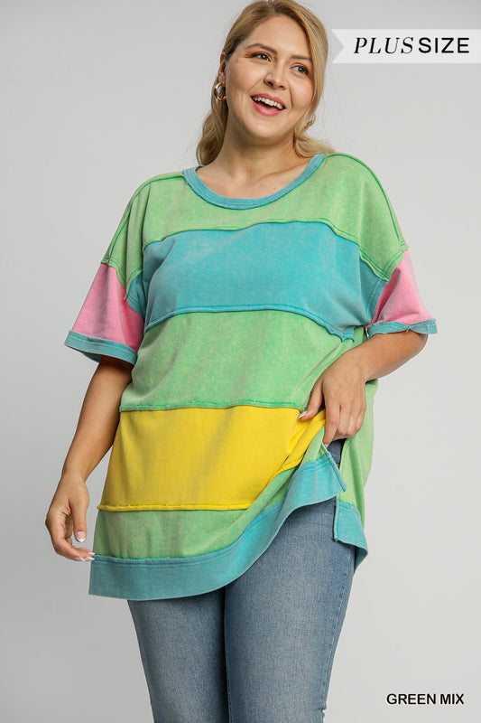 Color Block Tunic Top