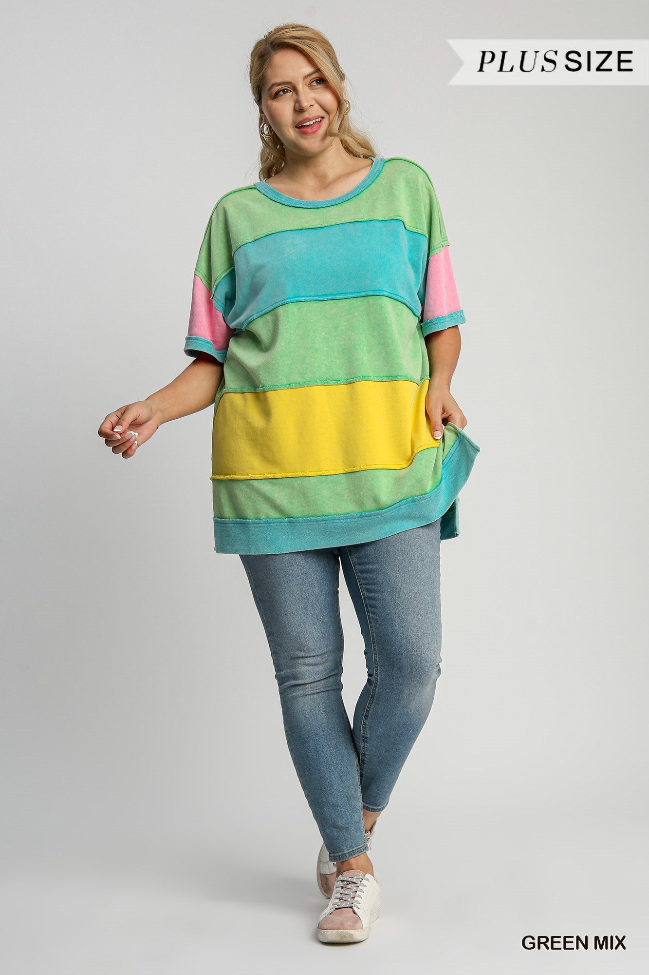 Color Block Tunic Top