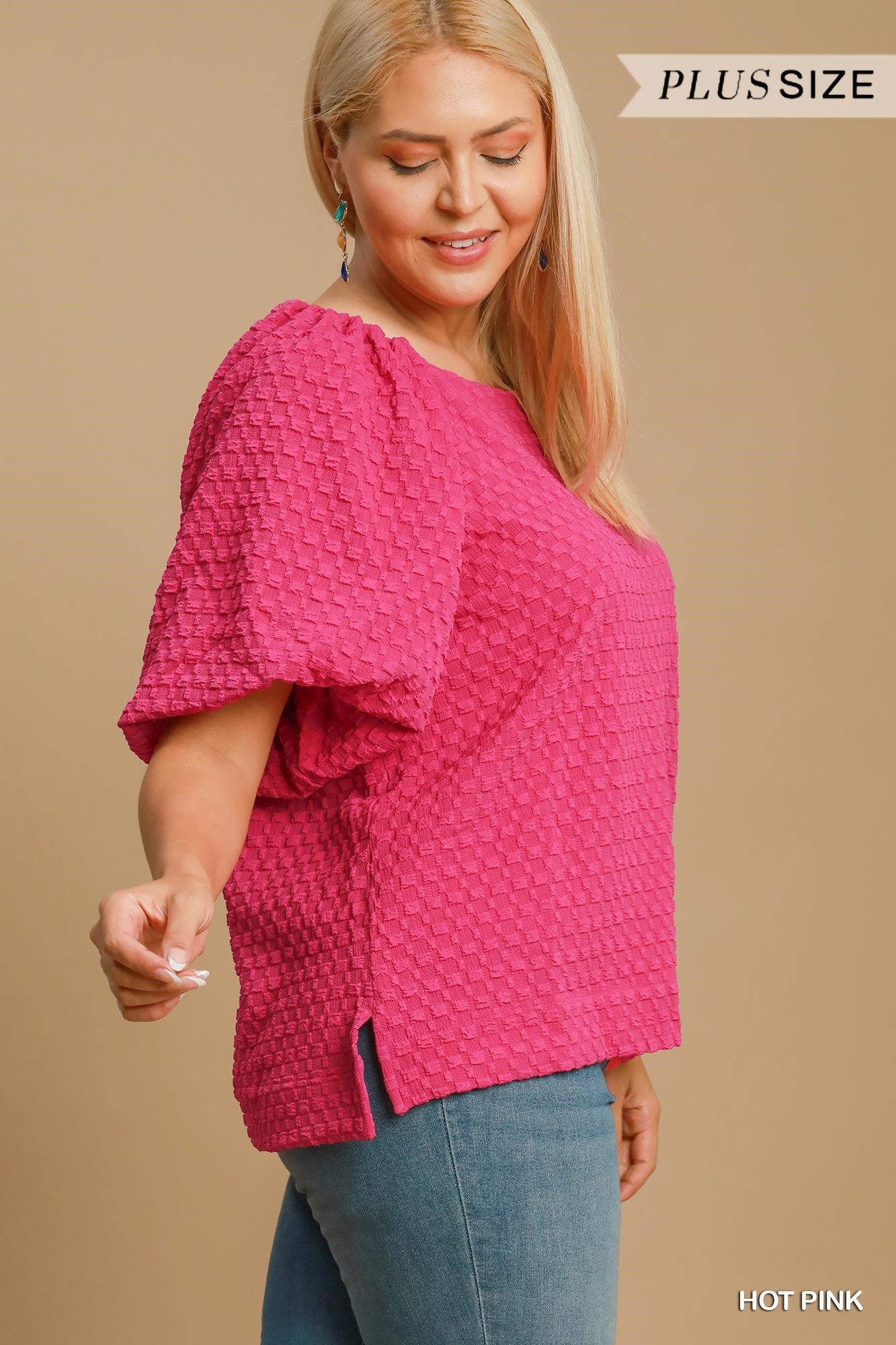 Hot Pink Round Neck Top