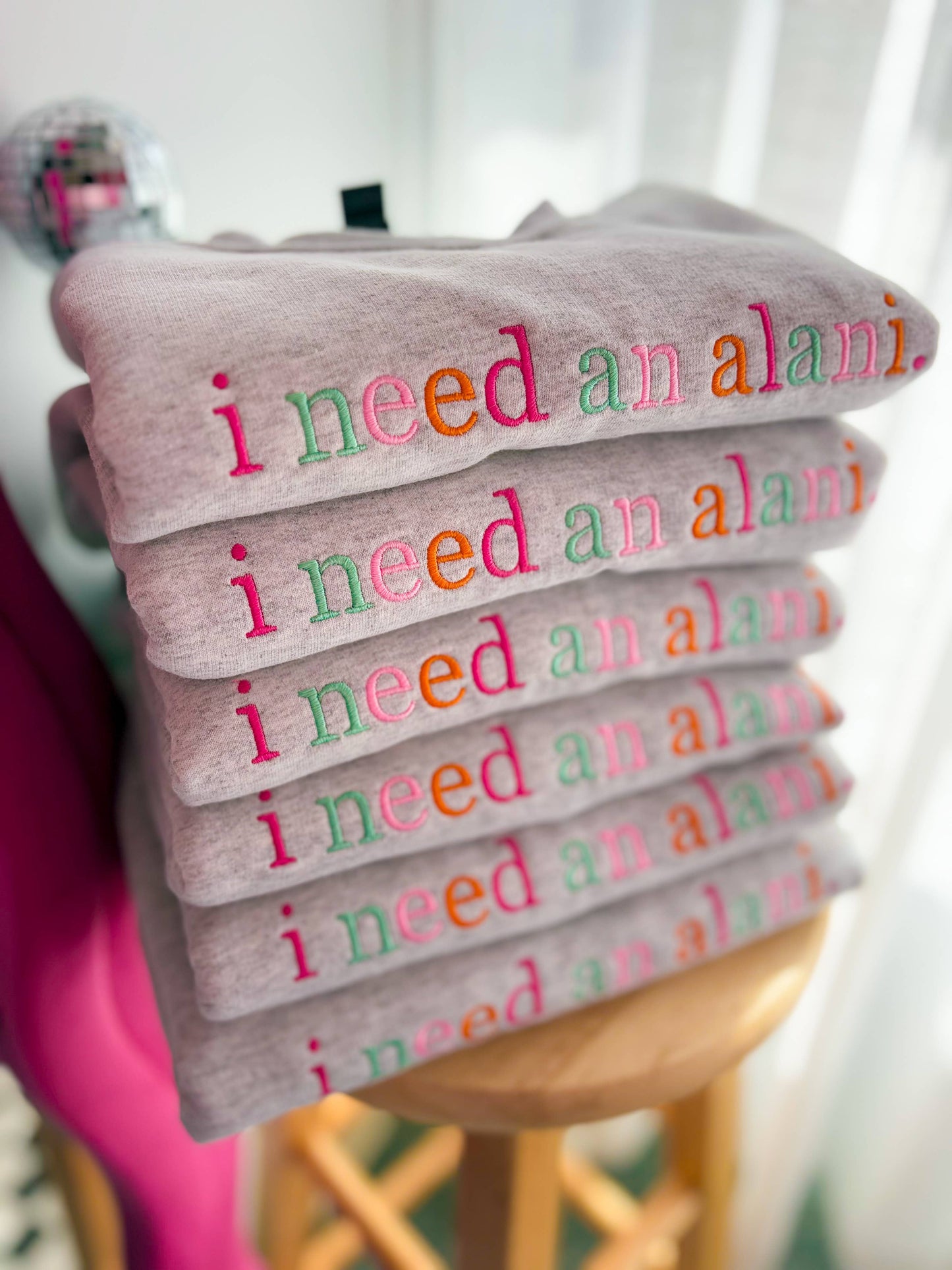 I Need An Alani Embroidered Crewneck | Sweatshirt