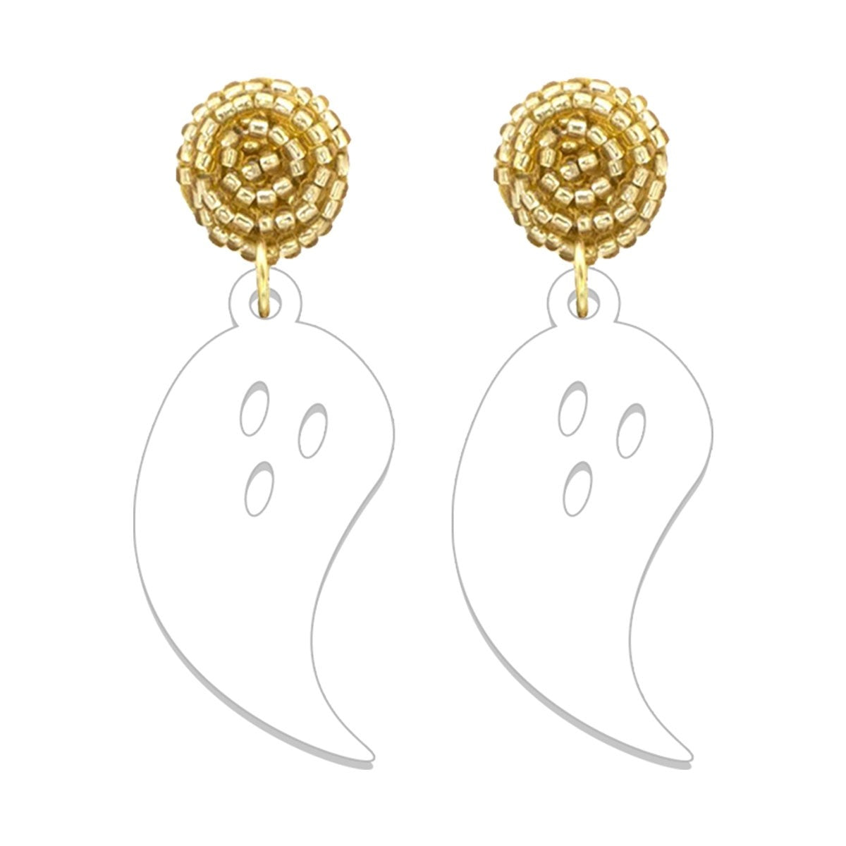 White Ghost Acrylic Earrings