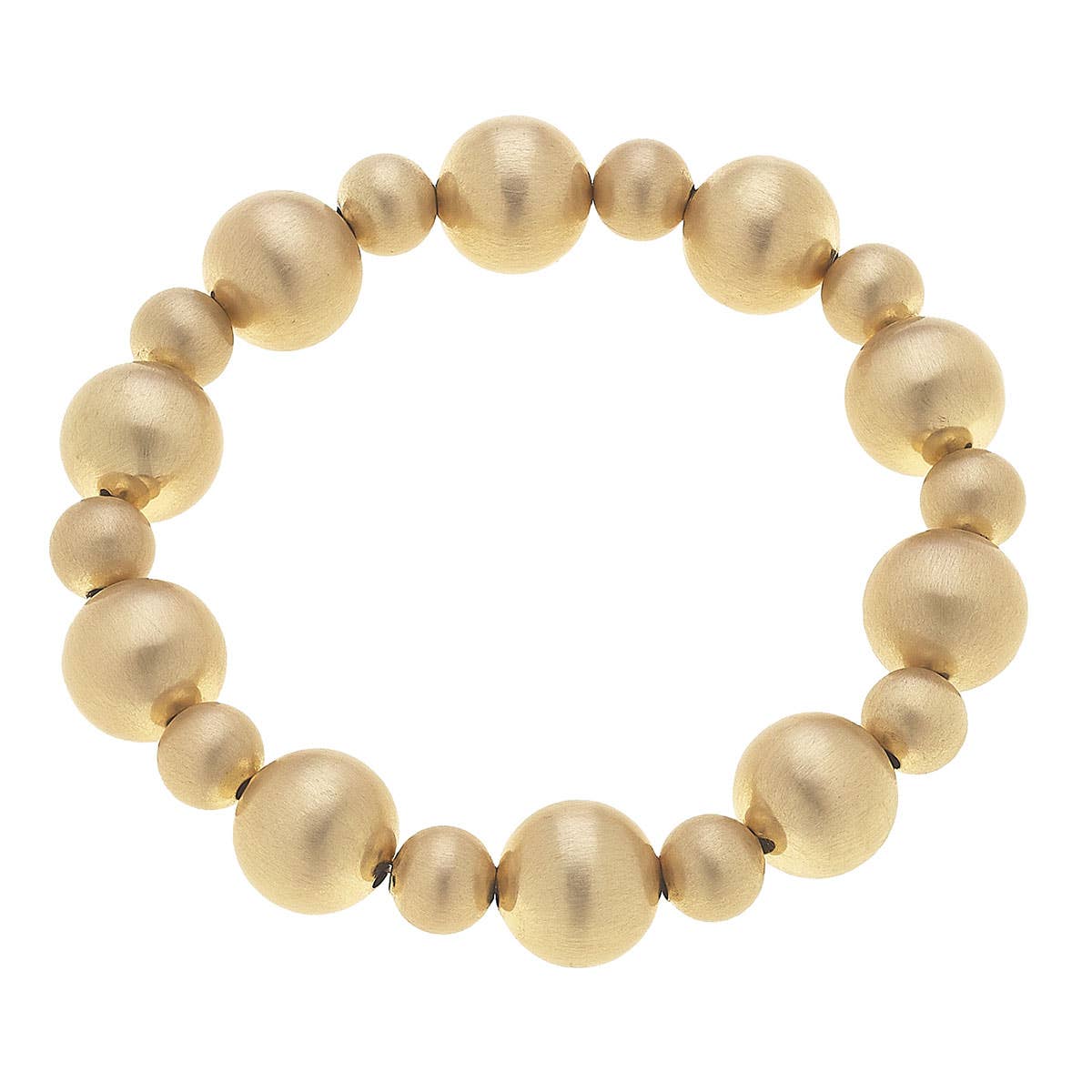 Canvas Style - Ember Ball Bead Stretch Bracelet: Satin Gold