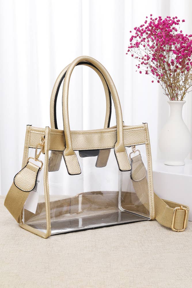 Hana - Color Trim Clear Hand Bag