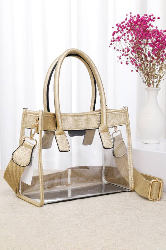 Hana - Color Trim Clear Hand Bag