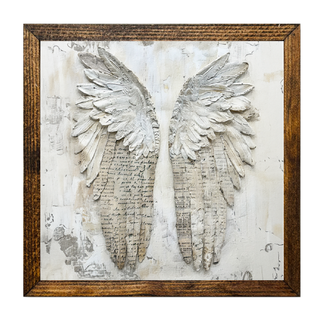 Jarmz Designs - TIMBERLAND FRAME "BLESS YOUR HEART SERIES" ANGEL WINGS 1: 16"x16"