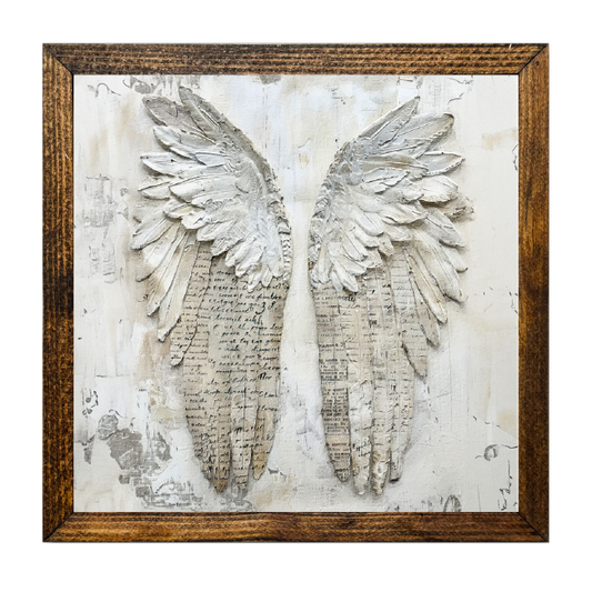 Jarmz Designs - TIMBERLAND FRAME "BLESS YOUR HEART SERIES" ANGEL WINGS 1: 16"x16"