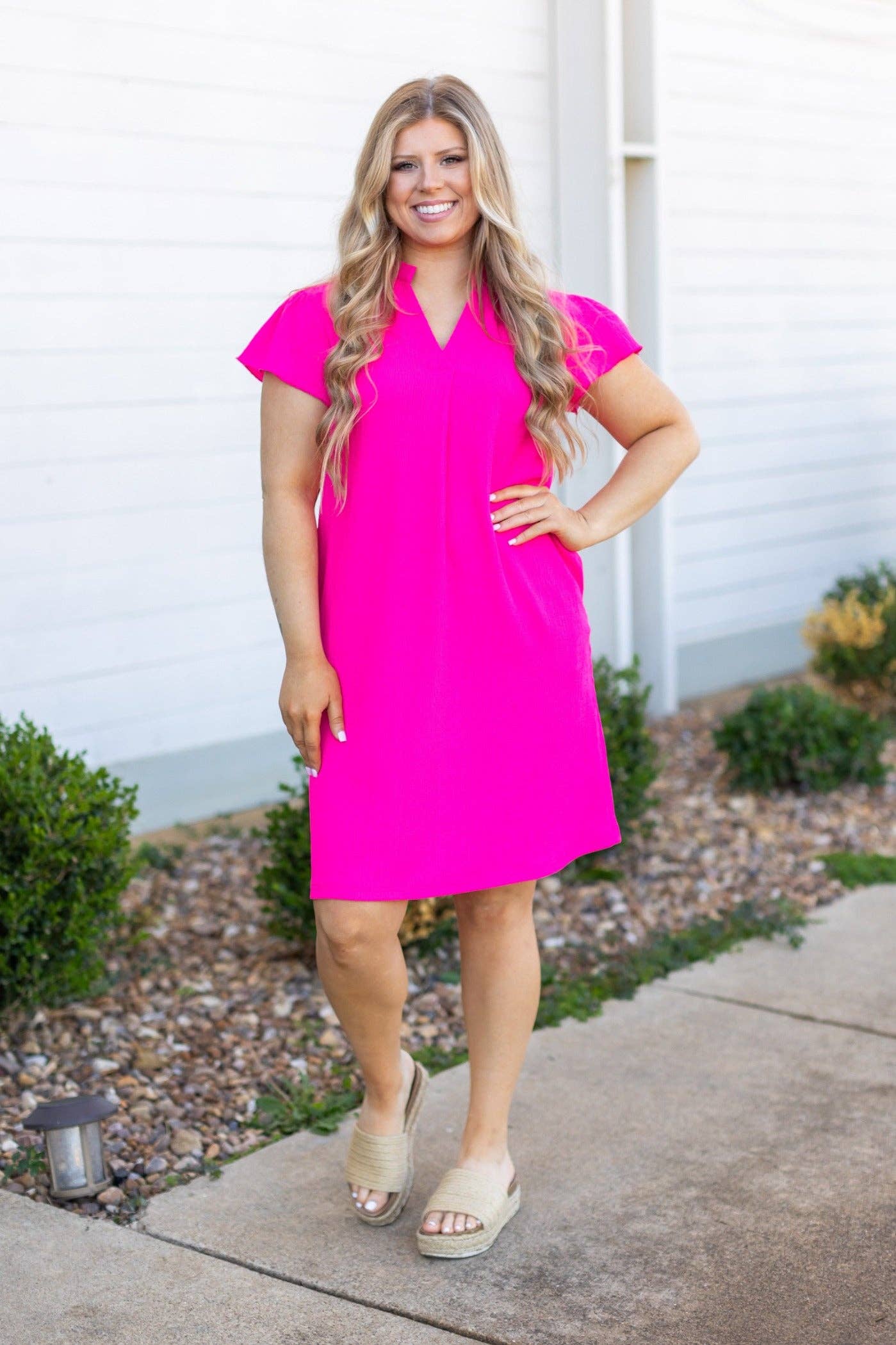 GRACE+EMMA by Southern Grace - The Nicole Dress, Hot Pink: Pink / XL