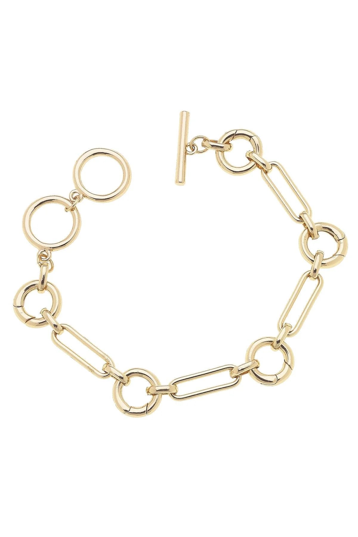 Bella Multi-Charm Toggle Bracelet Base in Shiny Gold
