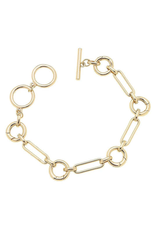 Bella Multi-Charm Toggle Bracelet Base in Shiny Gold