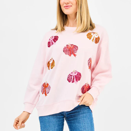 Mary Square Sweatshirt Sarah Pumpkin Bows