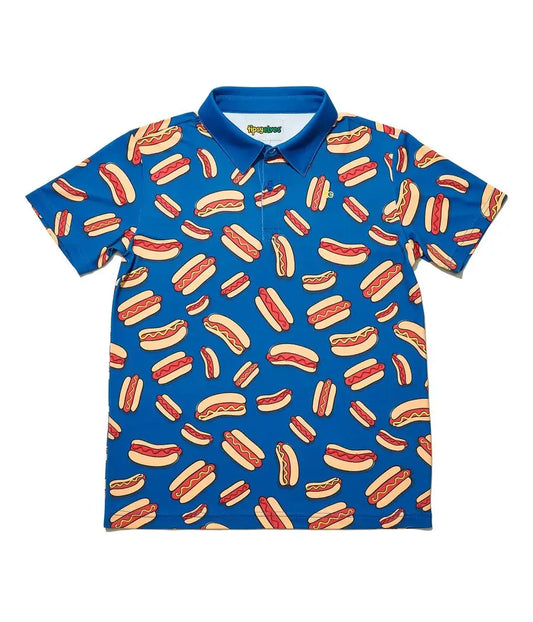 Tipsy Elves - Hot Dog Kid's Golf Polo: S (6/7)