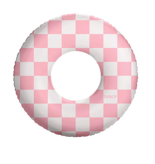 FUNBOY - Pink Checkered Kids Tube Float