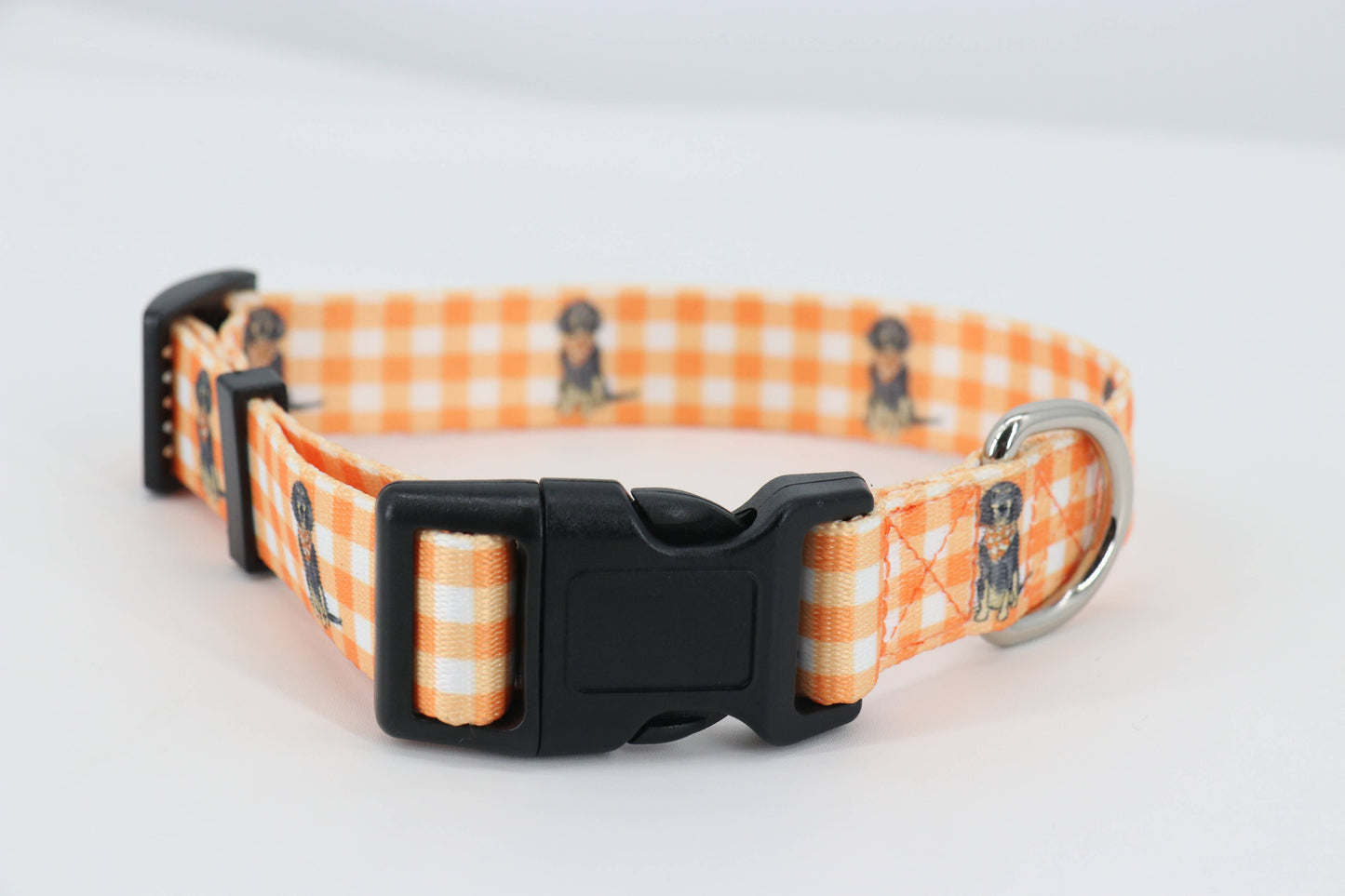 Barrel Down South - Bluetick Coonhound Gingham Dog Collar- Medium