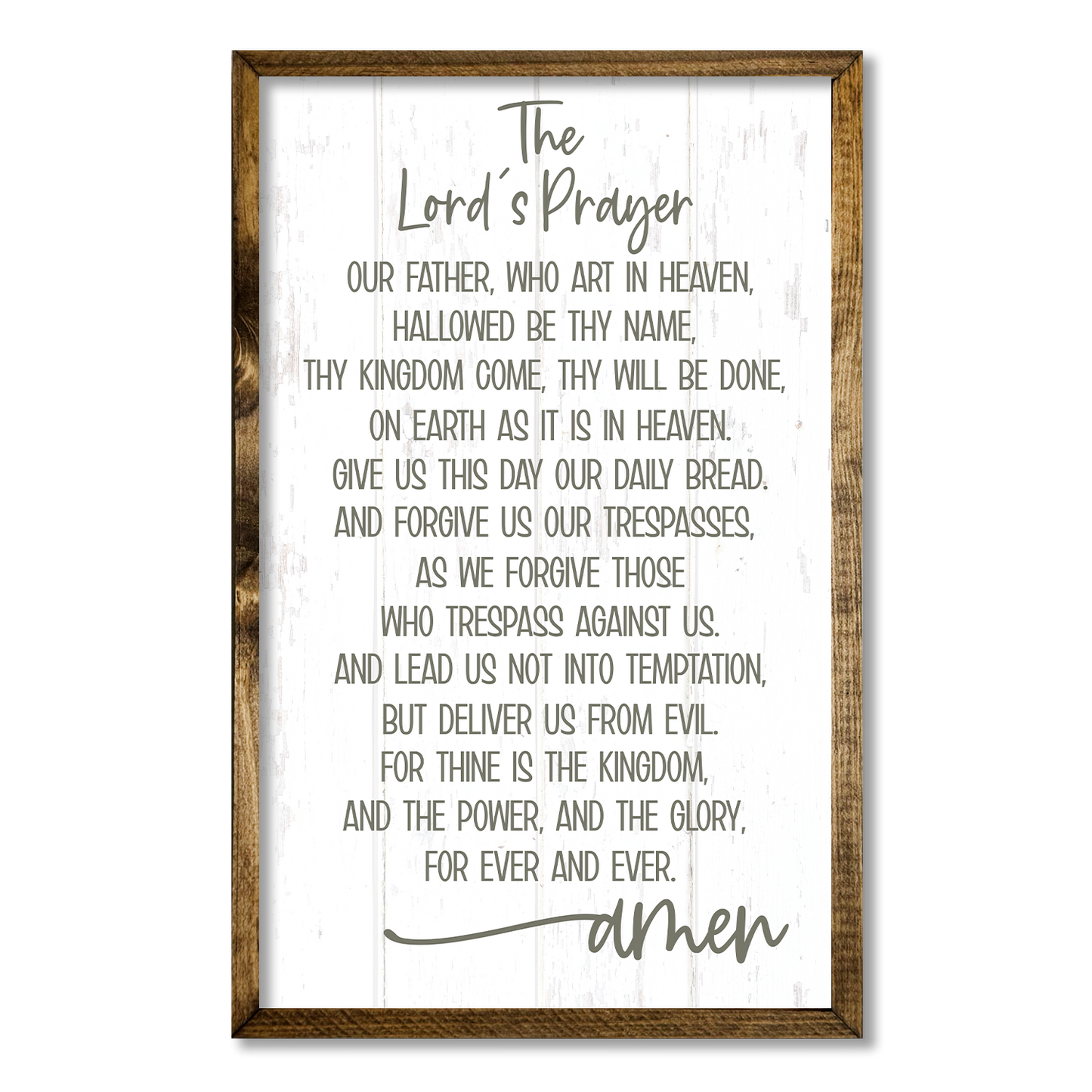 Jarmz Designs - TIMBERLAND FRAME THE LORDS PRAYER: 12"X19"