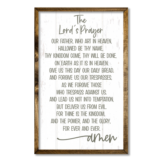 Jarmz Designs - TIMBERLAND FRAME THE LORDS PRAYER: 12"X19"