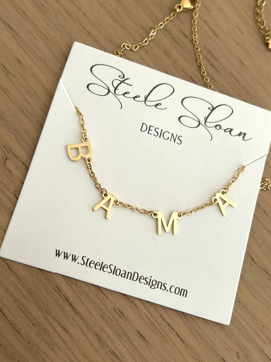 BAMA Charm Necklace Gold