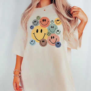 Colorful Smiley Ivory T-Shirt