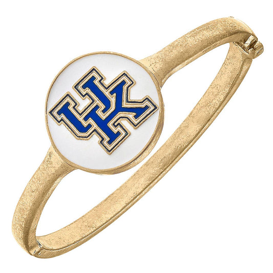 Canvas Style - Kentucky Wildcats Enamel Statement Hinge Bangle in White