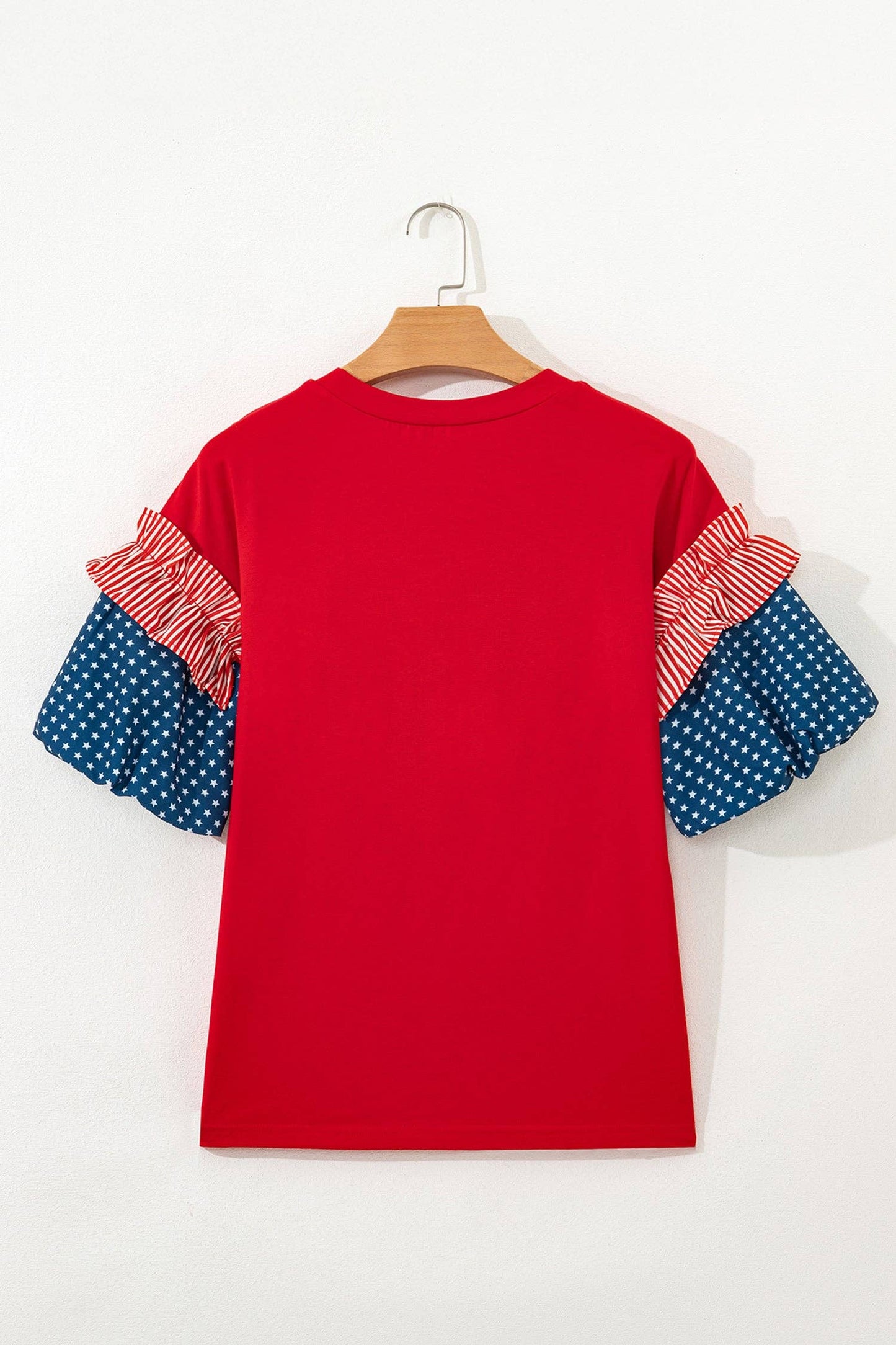 Fiery Red Sequin USA Lettering Top