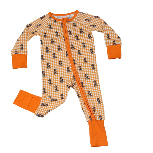 Barrel Down South - Bluetick Coonhound Stripe Unisex Kids Pajamas: 12-18 months - Onesie