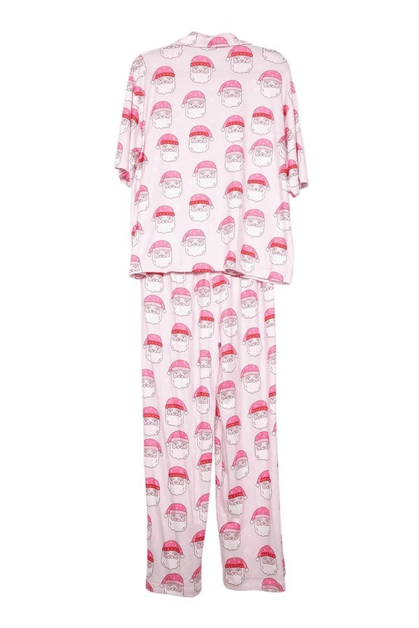 Pink Santa Face Women's Christmas Pajamas