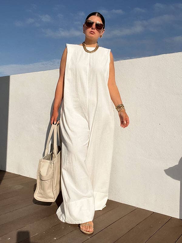 r Sleeveless Wide Leg Jumpsuit