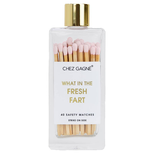 Chez Gagné - What In The Fresh Fart Matches - Glass Bottle Matchsticks - Light Pink