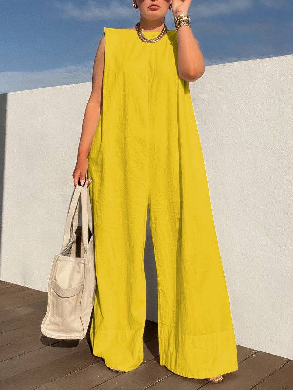 r Sleeveless Wide Leg Jumpsuit