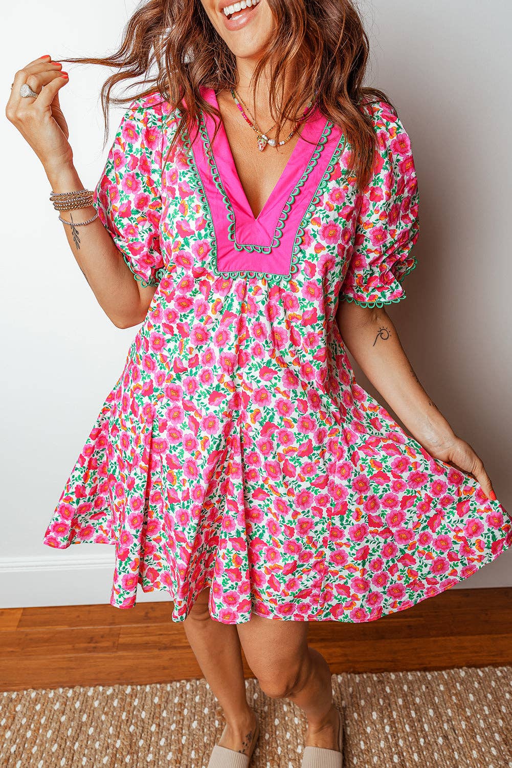 Pink Floral Dress