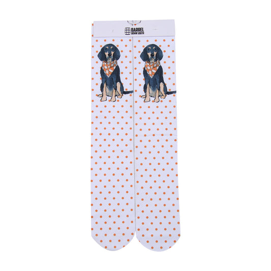 Barrel Down South - Sitting Bluetick Coonhound Dog Printed Socks