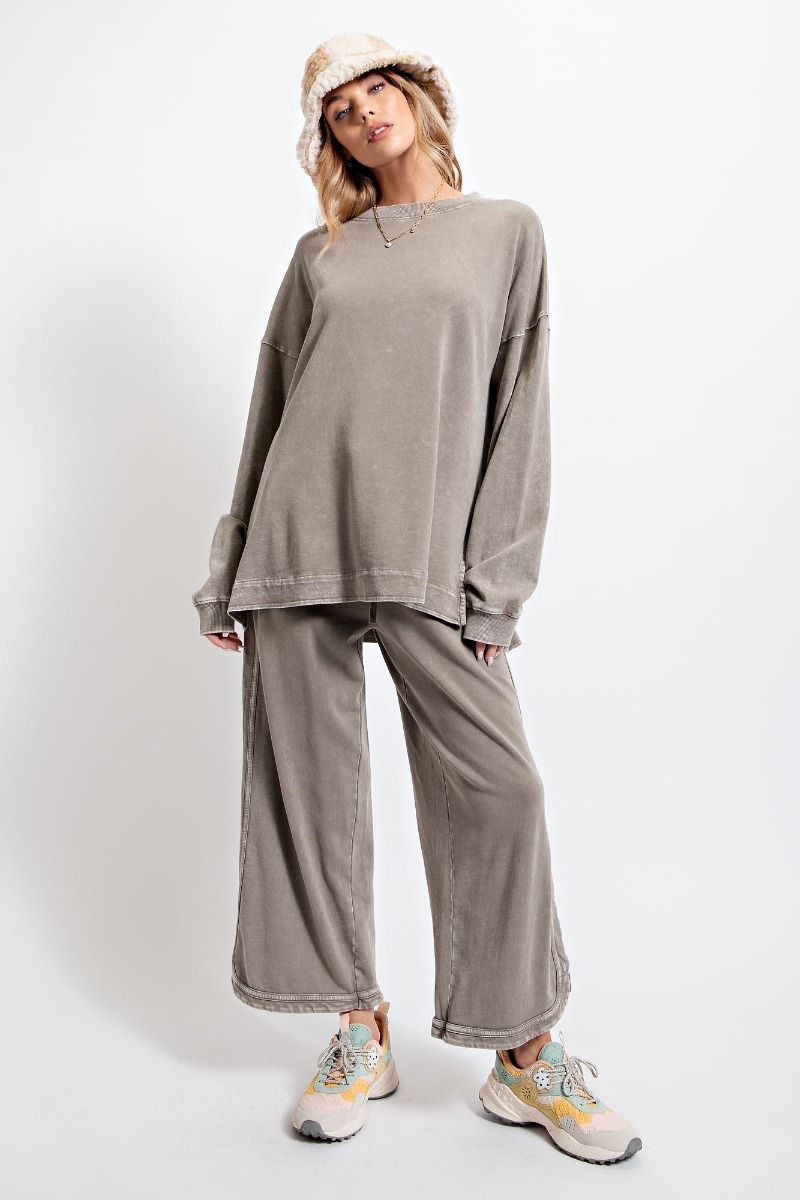 Mineral Washed Terry Knit Pants