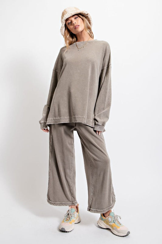 Mineral Washed Terry Knit Pants