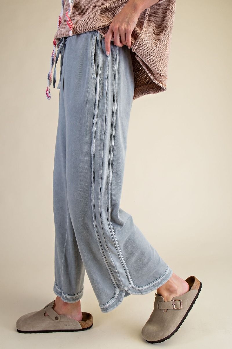 Faded Denim Mineral Washed Knit Pant