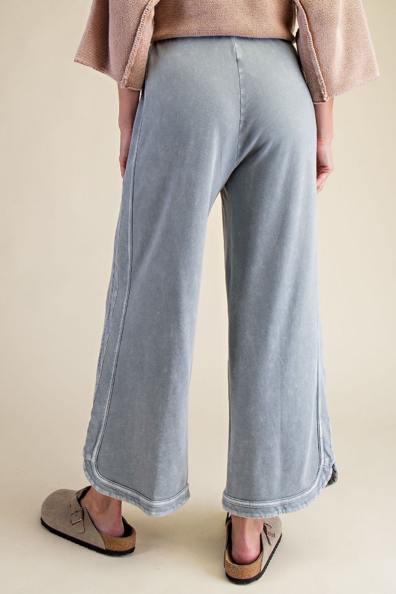 Faded Denim Mineral Washed Knit Pant