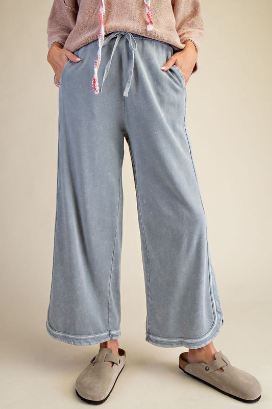 Faded Denim Mineral Washed Knit Pant