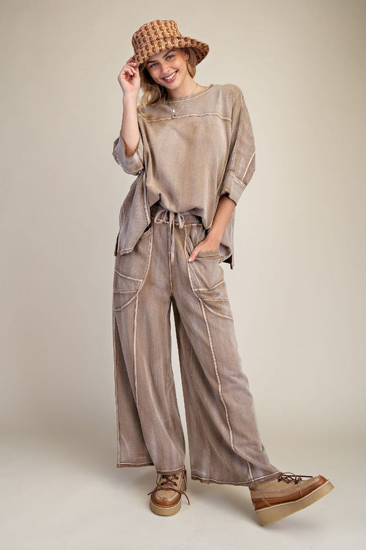 Washed Terry Knit Pants