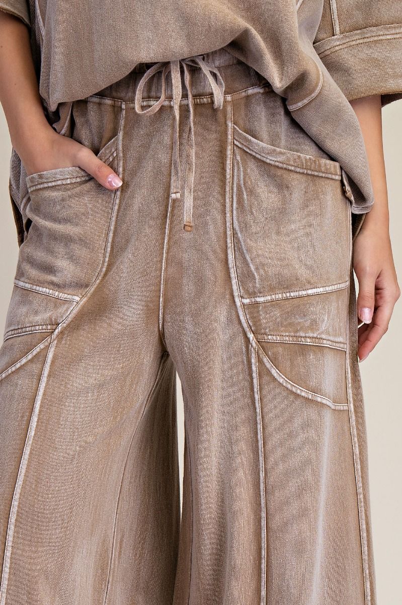 Washed Terry Knit Pants