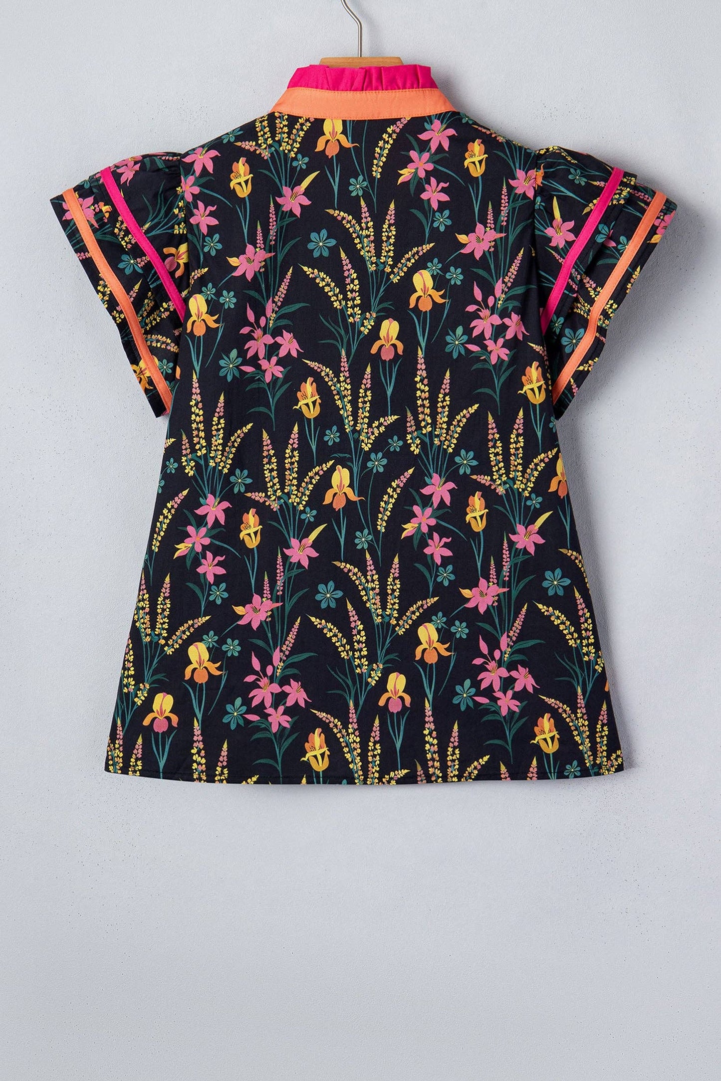 Black Floral Print Blouse