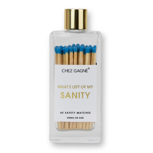 Chez Gagné - Left of My Sanity Matches - Glass Bottle Matchsticks Blue