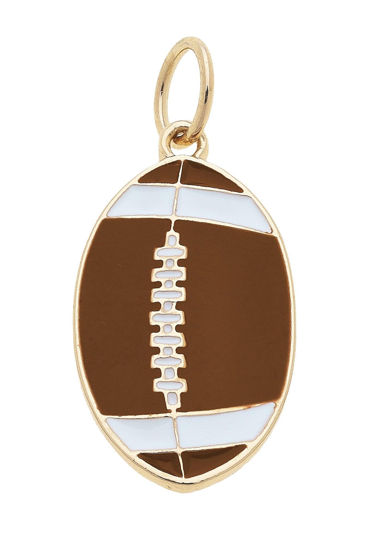 Enamel Football Charm in Brown