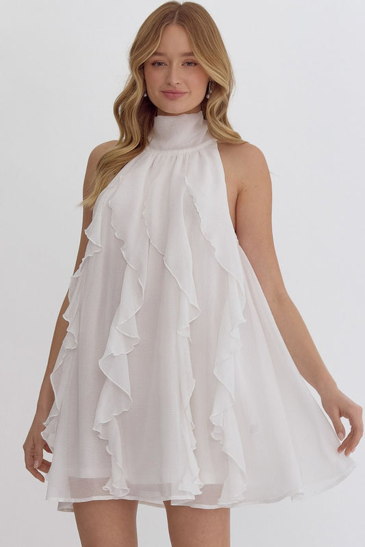 Ruffle Dress w/Halter Neck