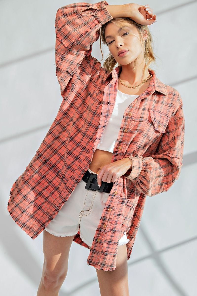 Red/Grey Plaid Shacket