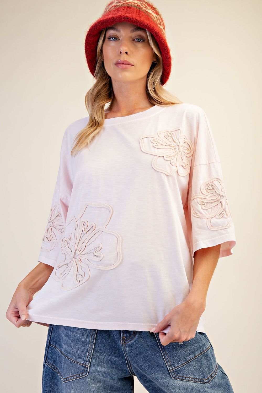 EMBROIDERY DETAILING TERRY TOP