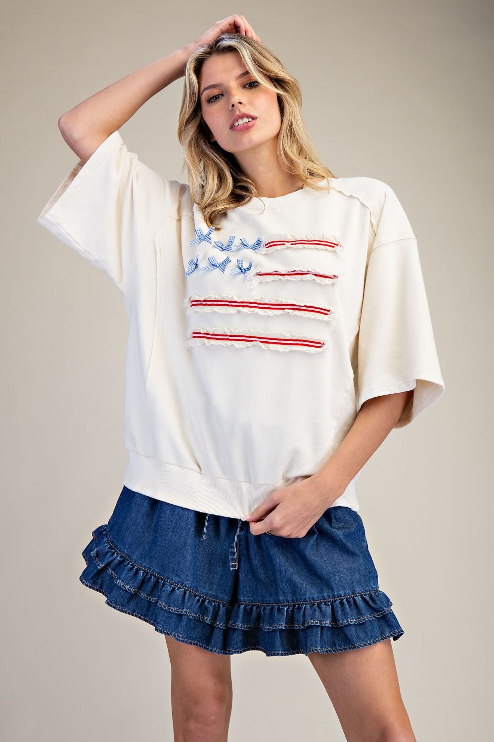 Ivory American Flag Shirt