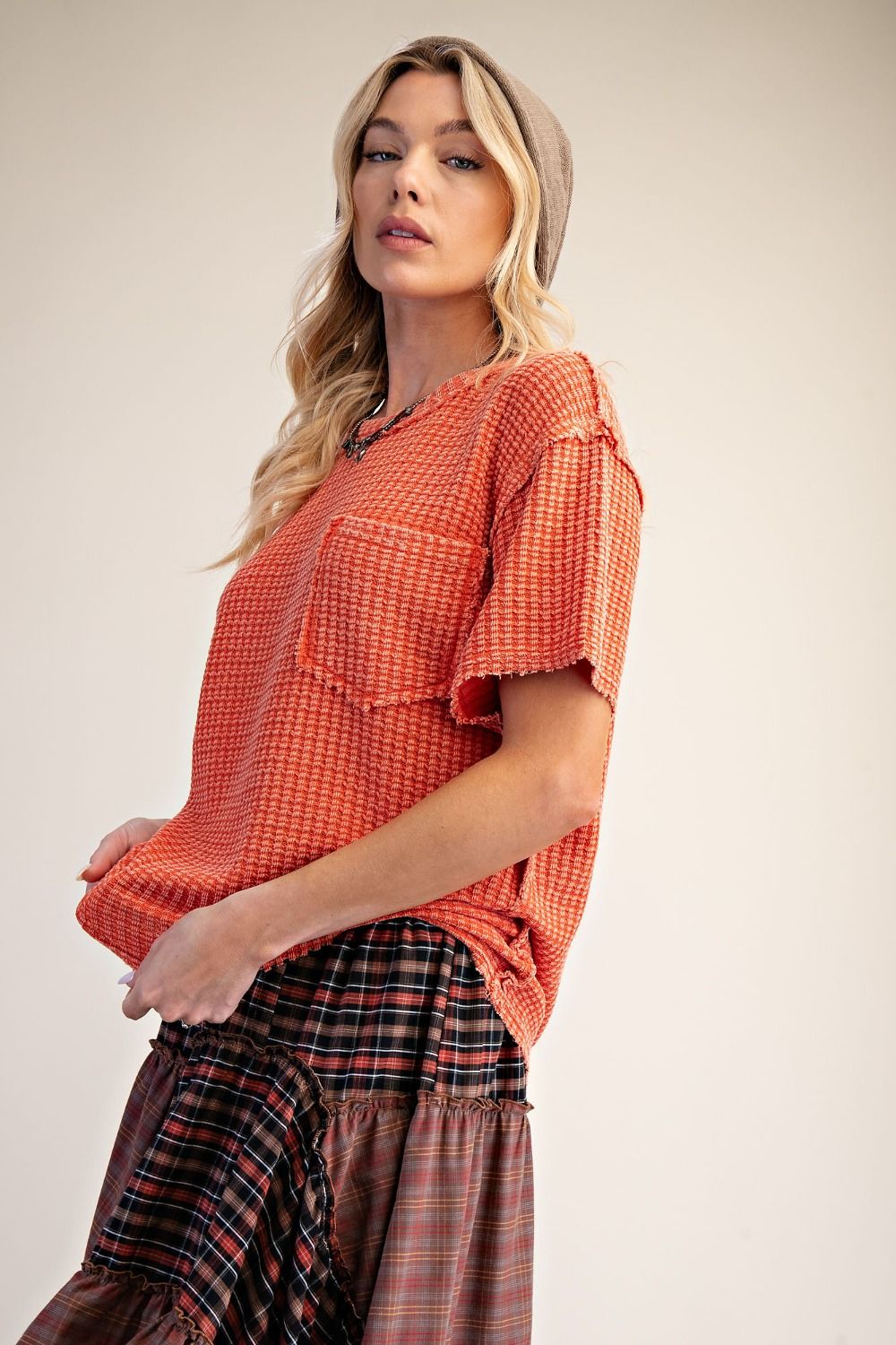 WASHED WAFFLE TOP