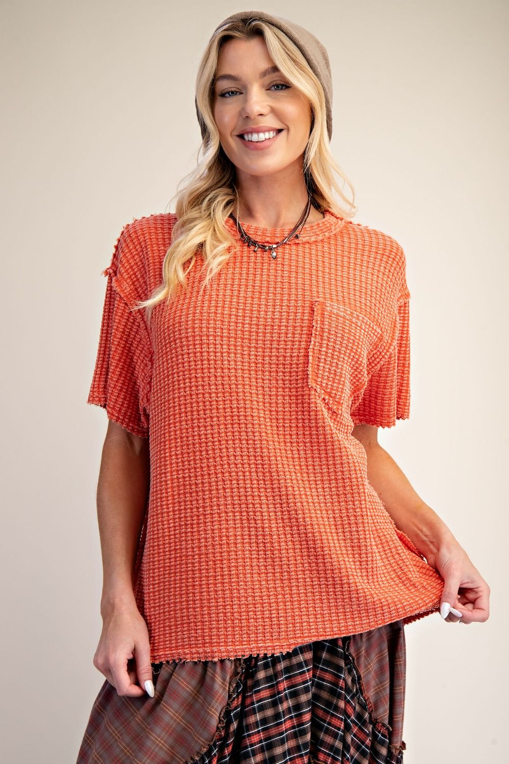 WASHED WAFFLE TOP
