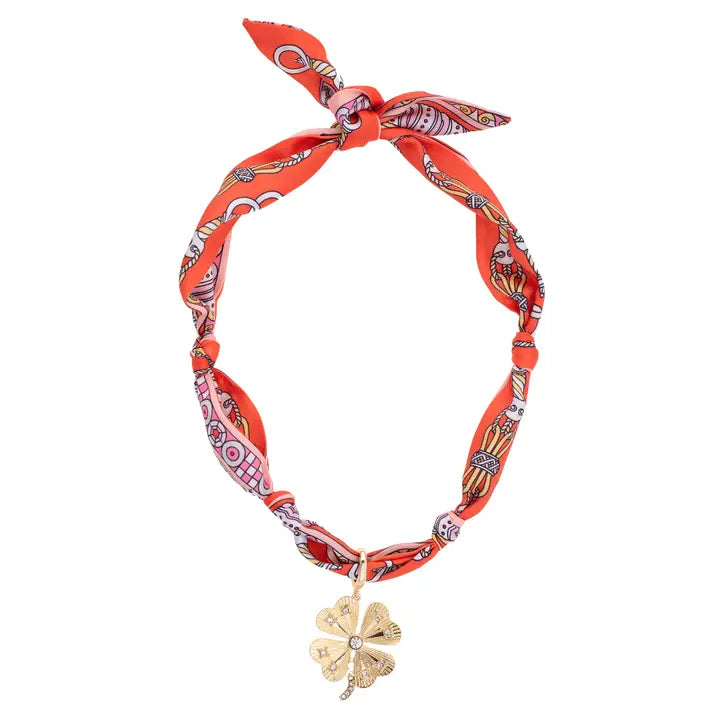 Scarf Necklace With Charm